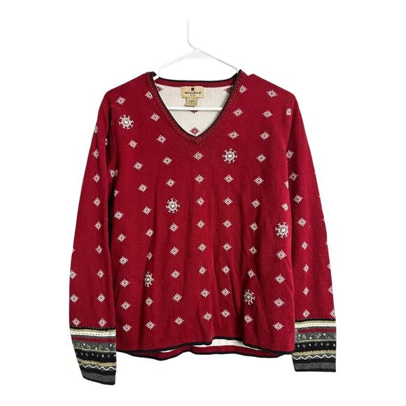 Woolrich Womens Medium M Sweater Holiday Winter Apres Ski Comfy Casual - Picture 1 of 6